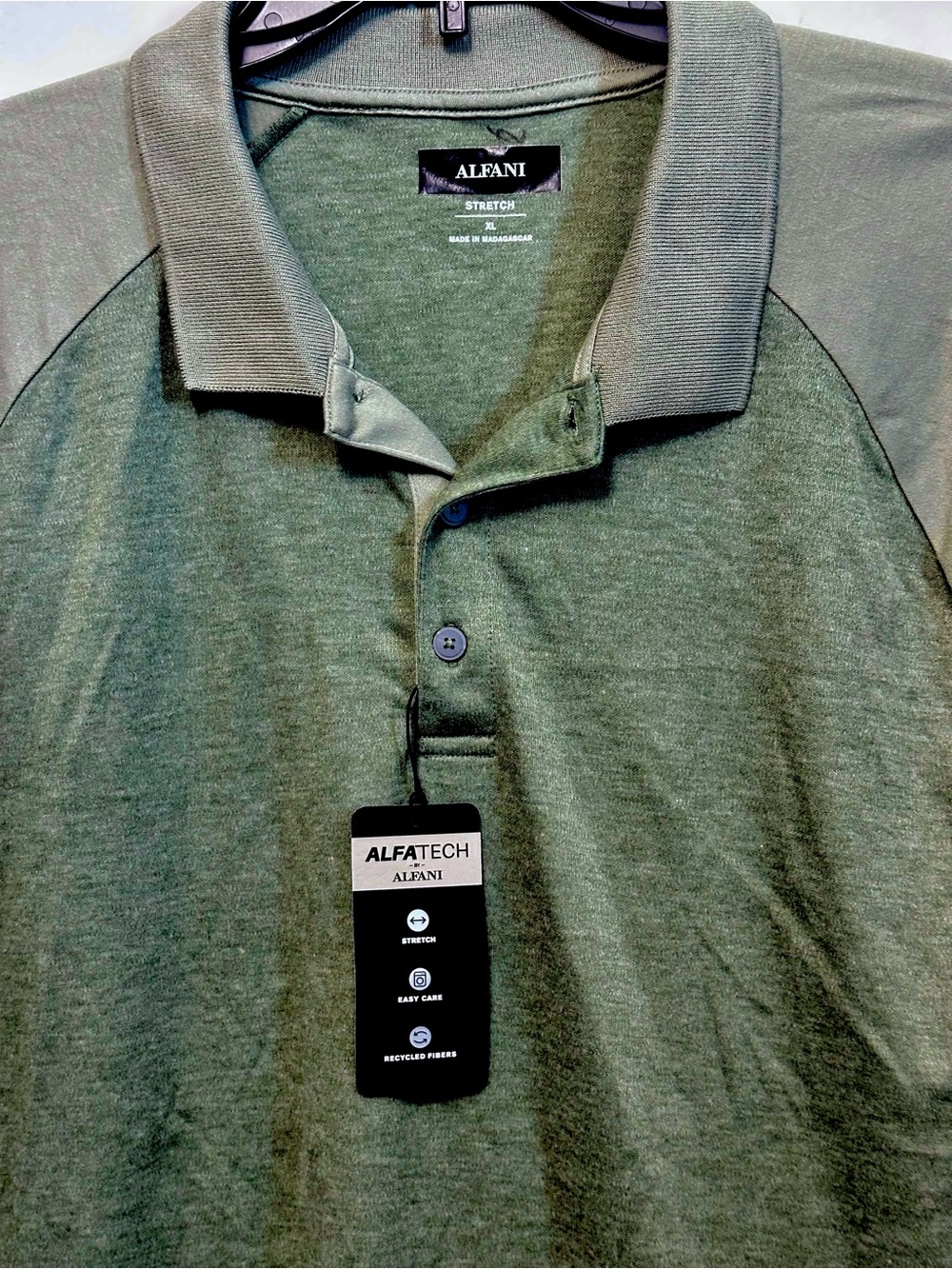 Alfani Men's Subtle Olive Stretch AlfaTech Polo Shirt